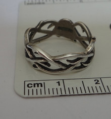 size 8, 8.5, 9, 9.5, 10, or 10.5 Sterling Silver 7 mm Wide Band Crown of Thorns Ring