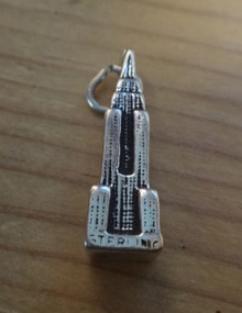 20x6mm Empire State Building New York  Sterling Silver Charm
