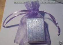 3"x3" Lavender Organza Gift Bag & Box Set