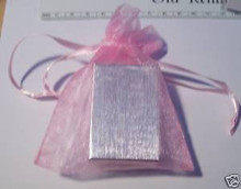 3"x3" Pink Organza Gift Bag & Box Set