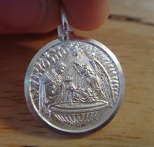 18 mm Round Engraveable Baptism Sterling Silver Charm