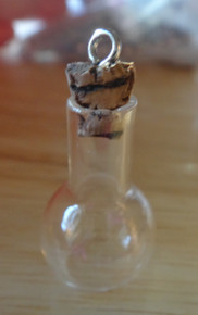 Small Glass Round Bottle w/ Cork for Tiny Momentos Charm