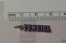says Cowgirl Sterling Silver Charm