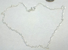 13.5" Sterling Silver Tiny 2.5 mm Figure 8 Ankle Bracelet or Baby Chain
