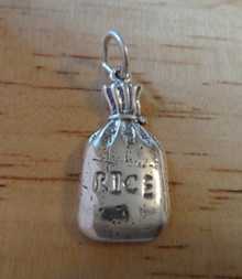 12x25mm Bag of Rice Sterling Silver Charm