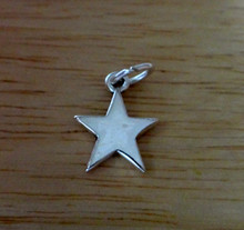 Small 13mm 5 Point Solid Smooth Star Sterling Silver Charm