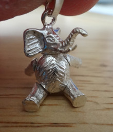 11x21mm 5 Movable Parts Elephant Sterling Silver Charm