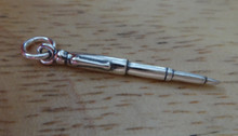 27x3mm Detailed Fountain Pen or Pencil Sterling Silver Charm!