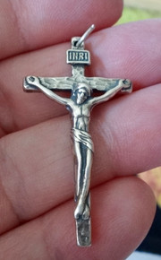 21x40mm 4 gram Simple Crucifix Cross Pendant Sterling Silver Charm
