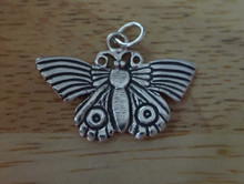 3D 25x18mm Moth Butterfly Sterling Silver Charm!
