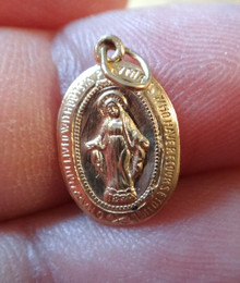 14x9mm Small 14K Gold Filled Miraculous Mary for Baby Charm