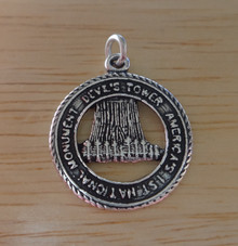 says Devil's Tower America's 1st National Monument Sterling Silver Charm