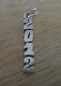 Vertical Graduation 2012 Sterling Silver Charm