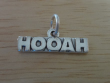 7x21mm Army says Hooah Sterling Silver Charm