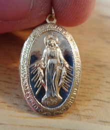 22x13mm 14K Gold Filled Miraculous Mary Charm