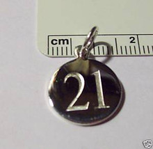 15mm Number 21 Engraveable Sterling Silver Charm