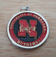 Sterling Silver University of Nebraska Huskers 26 mm Charm