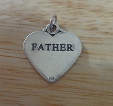 17x18mm Family Says Father on a Heart Sterling Silver Charm