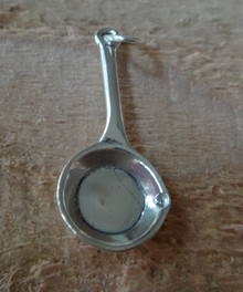11x28mm 3D Cooking Kitchen Frying Pan Sterling Silver Charm