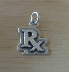 Sterling Silver 19x14mm Pharmacy Pharmacist says RX Charm