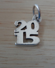 11x13mm Stacked School Graduation 2015 Sterling Silver Charm