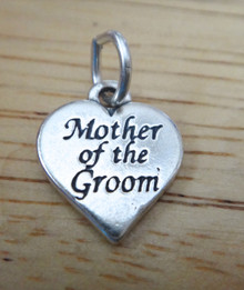 13x15mm Says Mother of the Groom on Heart Wedding Sterling Silver Charm