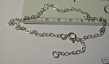10-12" Adjustable Sterling Silver Small 3mm Oval Chain Ankle Bracelet