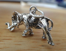 22x13mm Movable Head 3D Detailed Elephant Zoo Sterling Silver Charm