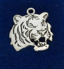 PEWTER silver 24x27mm Xlarge Tiger Face Mascot Charm