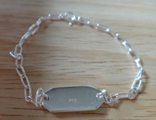 5.5" Baby Toddler Engravable Oval Link Sterling Silver Bracelet!