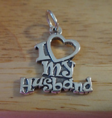 2.5 gram says I love my Husband w/ Heart Sterling Silver Charm