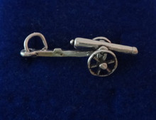 9x26mm Long Movable Wheels Cannon Gun Sterling Silver Charm!