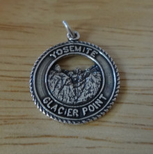 18mm says Yosemite Glacier Point Sterling Silver Charm
