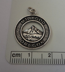 19mm says Mt. Hood Oregon Sterling Silver Charm
