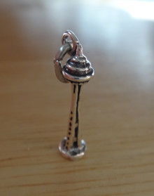 Small 17x4mm Seattle Washington Space Needle Sterling Silver Charm