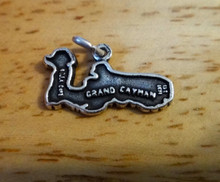 19x10mm Island says Grand Cayman Sterling Silver Charm
