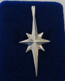 43x19mm Christmas Star of Bethlehem Cross Nativity Sterling Silver Charm