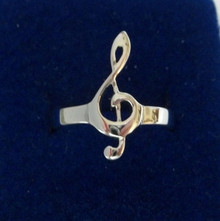 size 5 6 7 7.5 8 or 9 Sterling Silver Music Treble Clef Ring