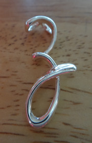 14x26mm Cursive Alphabet Letter Initial z Sterling Silver Charm