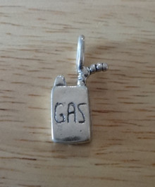 12x22mm Gasoline says Gas Can Nozzle Car Sterling Silver Charm
