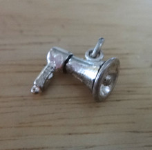 3D12x13mm Detailed Bullhorn Sterling Silver Charm
