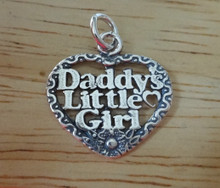 20x20mm Says Daddy's Little Girl Heart Sterling Silver Charm