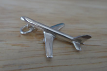 20x24mm Small Airplane Jet Airline Travel Sterling Silver Charm sh 7880