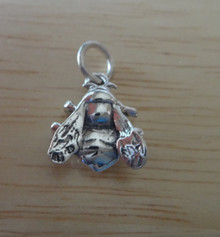 Small 14x12mm 3D Fly Bee Bug Insect Sterling Silver Charm