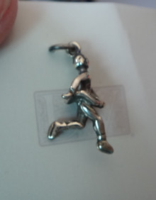 3D 17x22mm Ice Skater in Costume Sterling Silver Charm