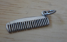 3D 5x21mm Fine Comb Hairdresser Makeup Sterling Silver Charm
