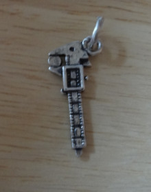 3D Pipe Wrench Caliper Tool Sterling Silver Charm