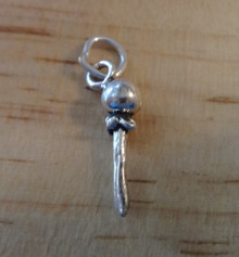 Tiny 3D 5x16mm Candy Lollipop Sucker Sterling Silver Charm