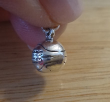 3D Sterling Silver Solid 8 mm Basketball Ball Charm