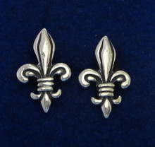 12x19mm Small Fleur de Lis Stud Sterling Silver Earrings